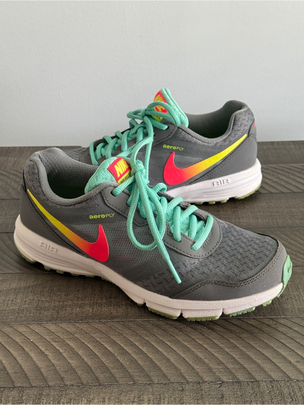 Nike Air Relentless 4 Aeroply Women's Running Shoes Gray Turquoise Size 7